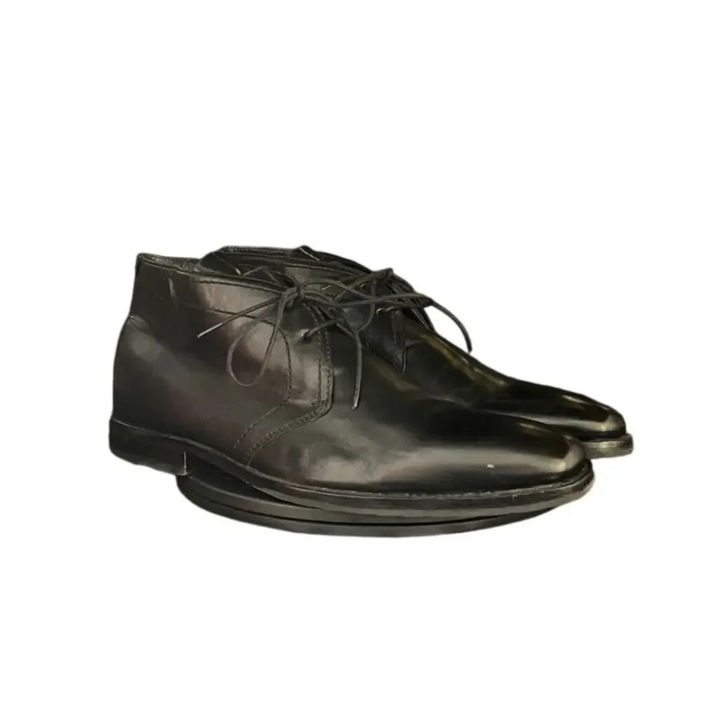 HUGO BOSS Chukka Black Leather Lace Up Desert Boots Men's US 8.5